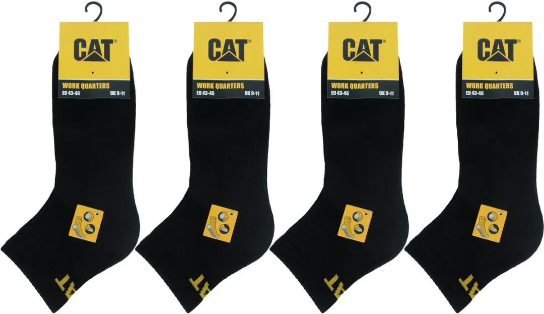 Caterpillar Quarter Werksokken Heren - 12 Paar - Zwart