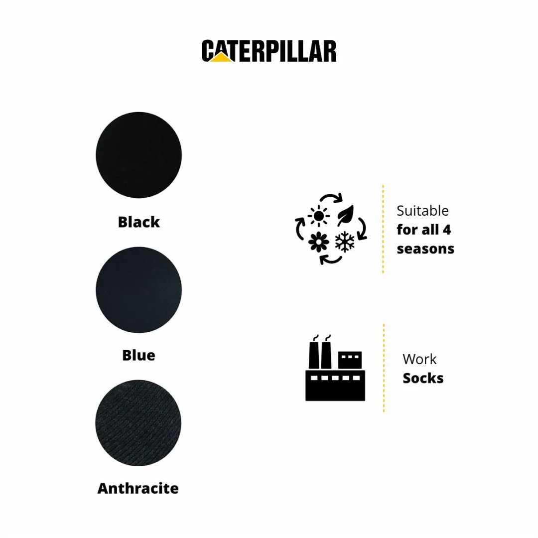 Caterpillar Quarter Werksokken Heren - 12 Paar - Zwart