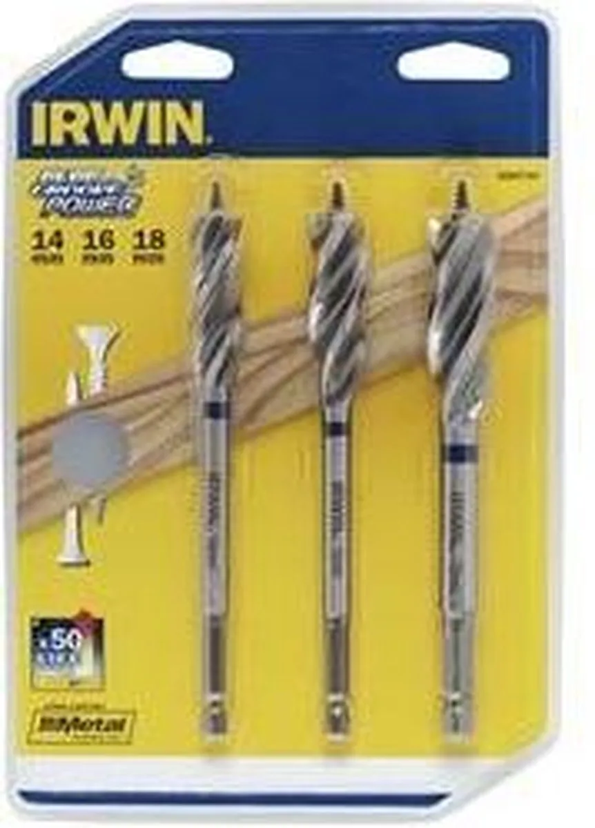 Irwin Blue Groove Power 3-delige Speedboor Set 14/16/18mm