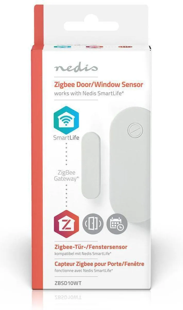 Nedis SmartLife ZBSD11WT Slimme Sensor - Deur/Raam - Zigbee 3.0 - Wit