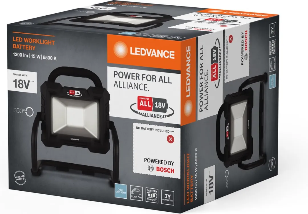 LEDVANCE Werklamp AC638480055 - 15W 1300lm 6500K Zwart