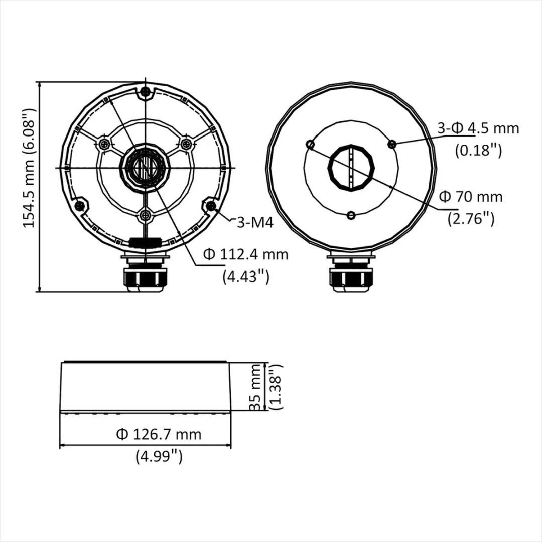 Hikvision DS-1280ZJ-DM8 Aansluitdoos