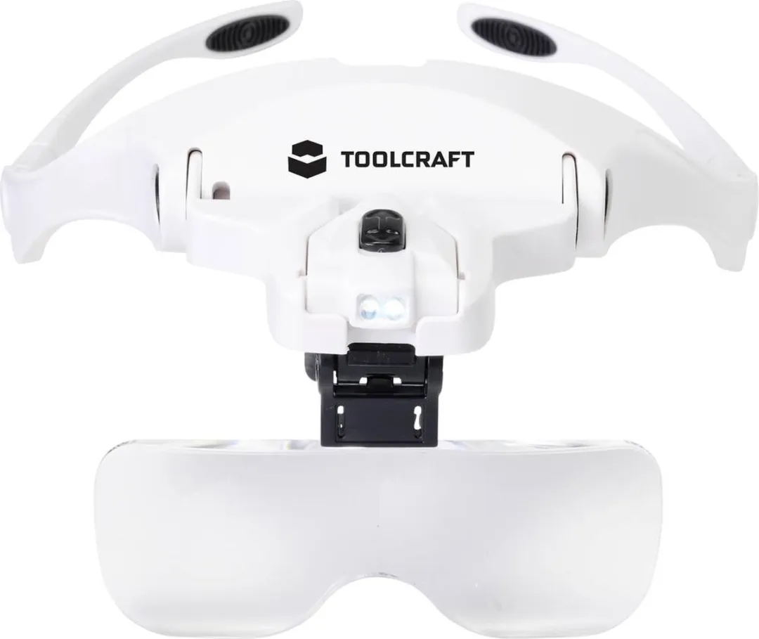 TOOLCRAFT Loepbril met LED-verlichting - 3,5x/2,5x/2,0x/1,5x/1,0x - Wit