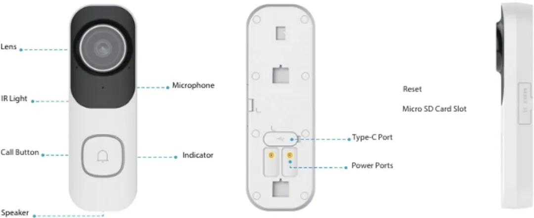 Dahua DB41AW Slimme WiFi Deurbel - Wit