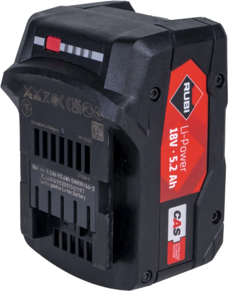Rubi Accu CAS LIPOWER 18V 5,2Ah - 93,6W