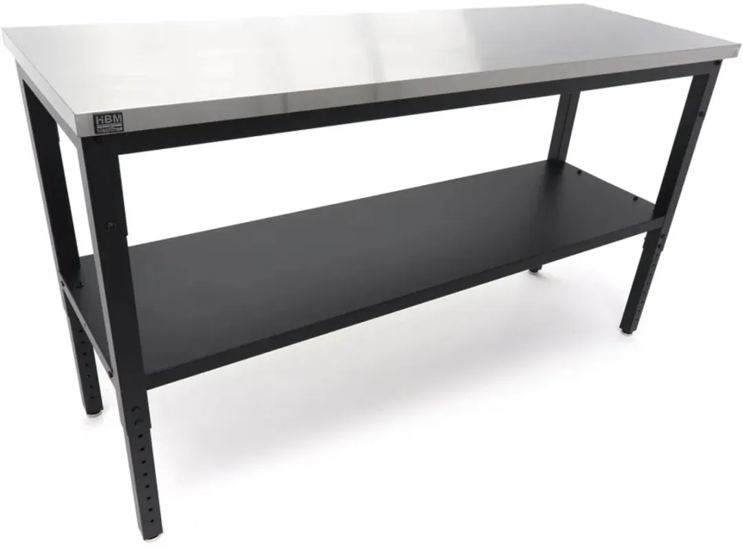 HBM Werkbank RVS 182cm - met Boorhamer