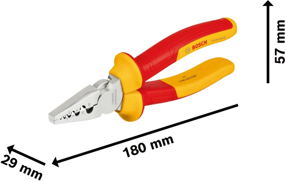 Bosch Professional VDE Krimptang 180mm - Rood/Geel