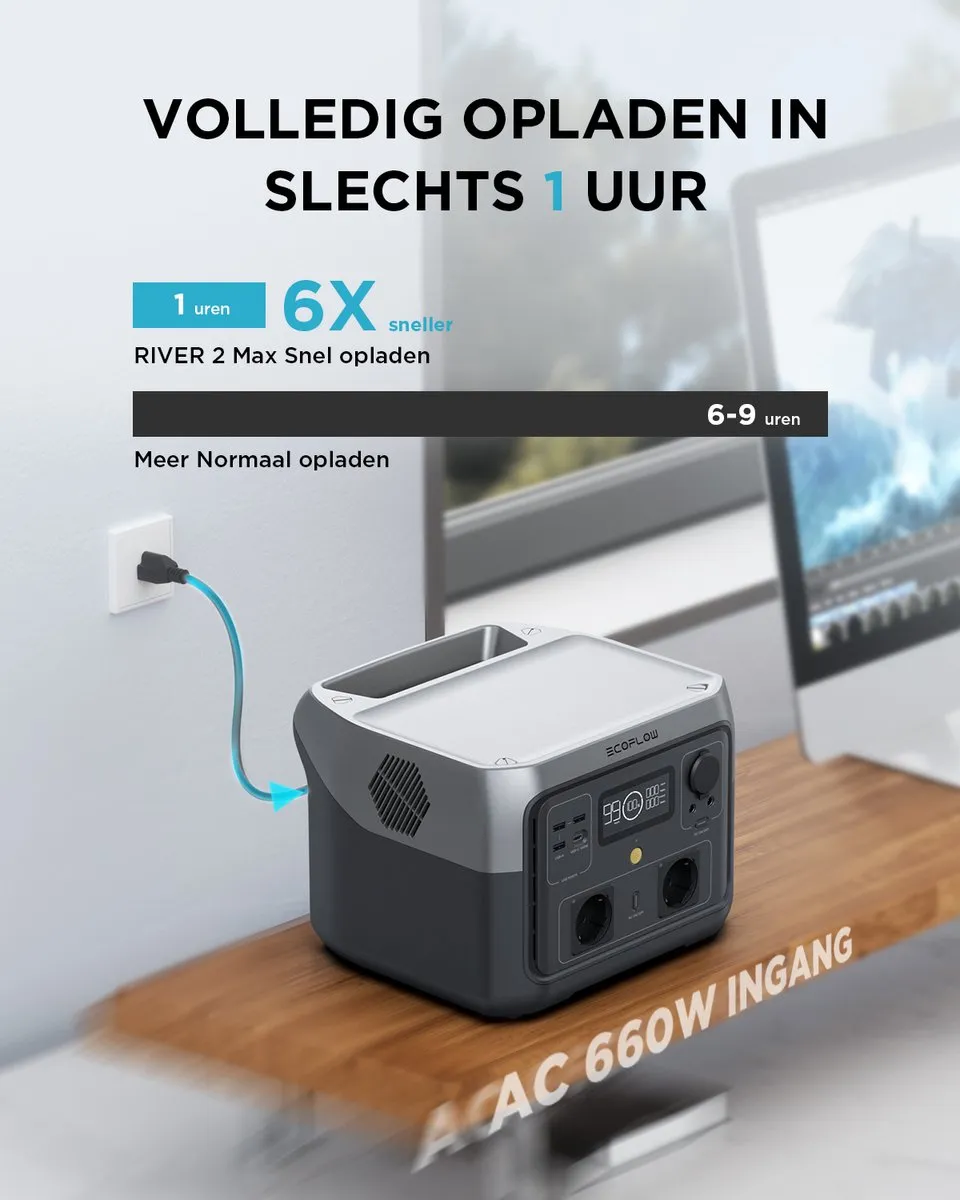 EcoFlow RIVER 2 Max Powerstation 512Wh