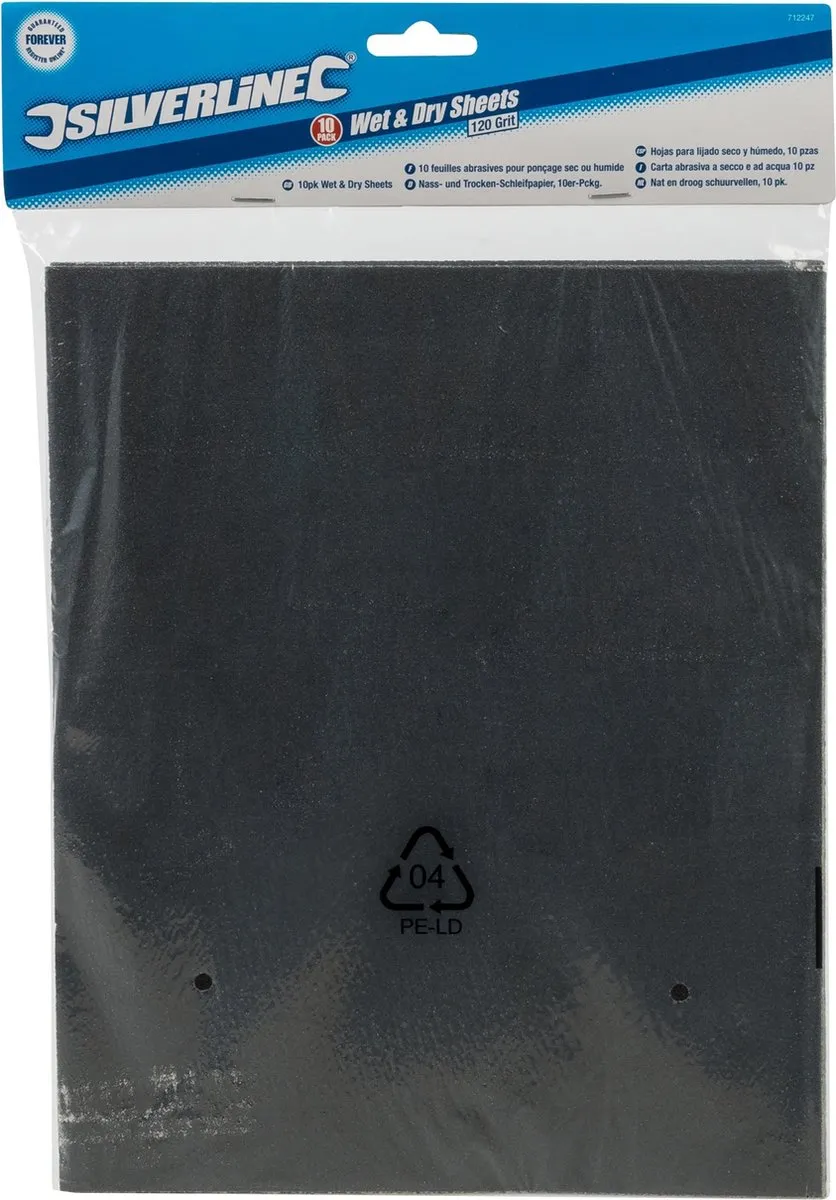 Silverline Schuurpapier Waterproof 120 - 230x280mm - 10 Stuks