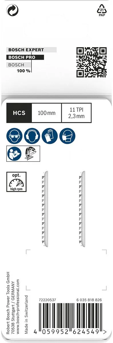 Bosch Professional T102H Decoupeerzaagblad Kunststof 100mm - afbeelding 2 van 3
