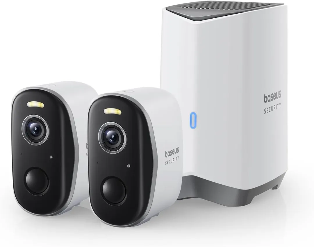 Baseus N1 N1-2 Cam Kit Draadloze Beveiligingscamera - 2K HD - 210 dagen batterij - Wit