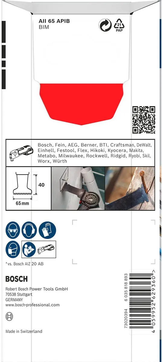 Bosch Professional PRO AII 65 APIB Invalzaagblad 65mm - 5 Stuks