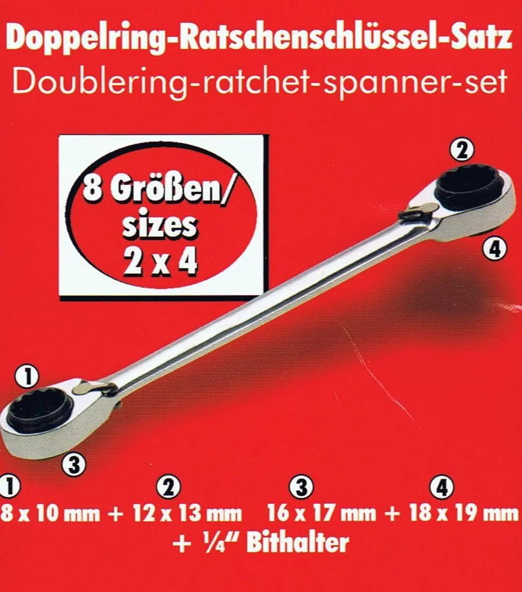 Würth Ringsleutel Ratel Set 3-delig - 8-19mm