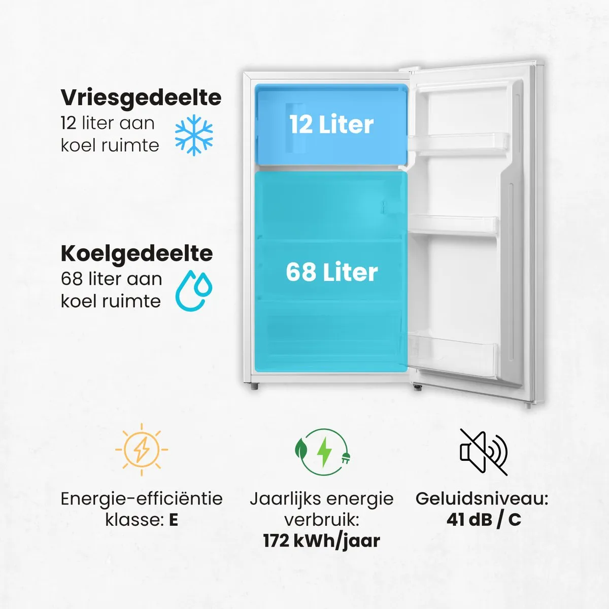 Salora COOLFREEZE48WH - Koelkast Tafelmodel - Koelkast - Tafelkoelkast - Wit - 80 L