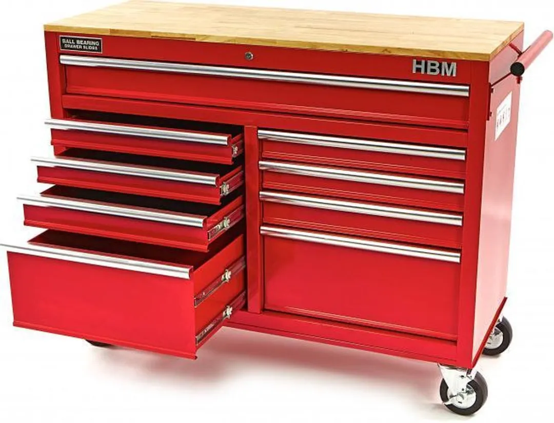 HBM machines Gereedschapswagen 125cm - Rood