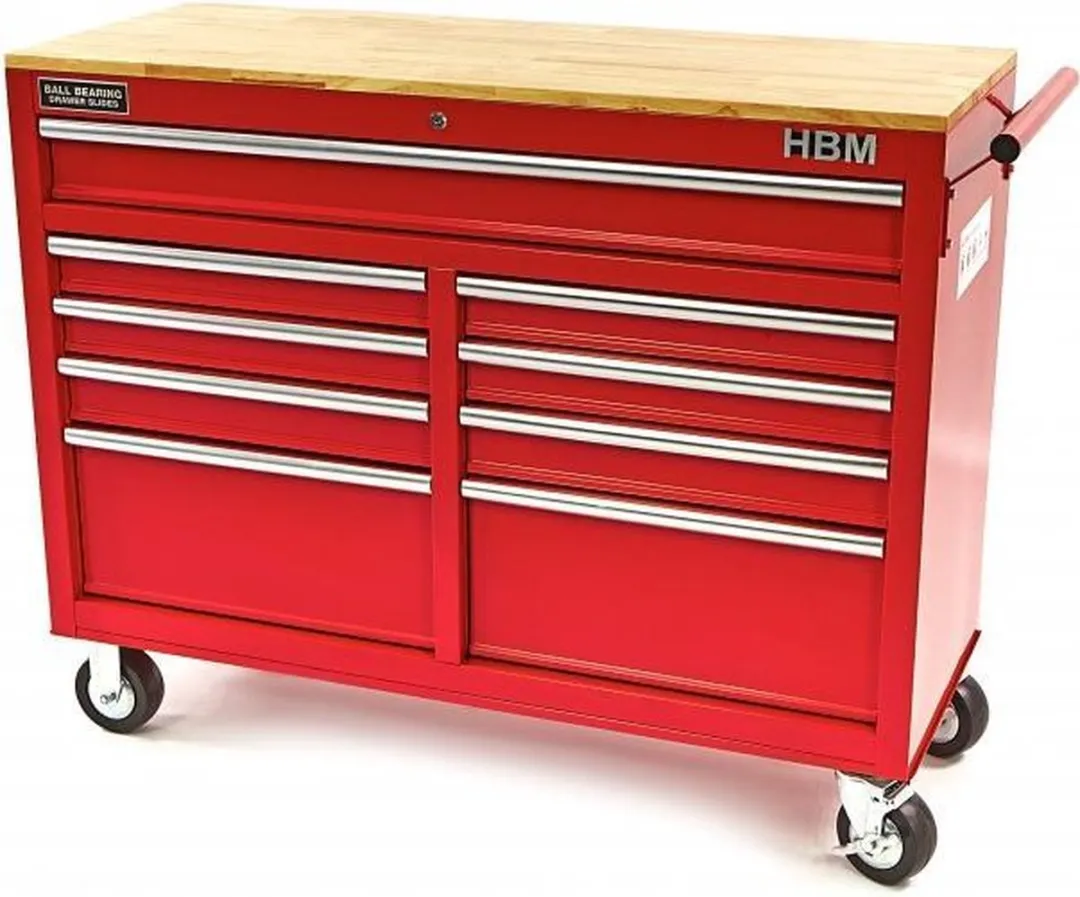 HBM machines Gereedschapswagen 125cm - Rood