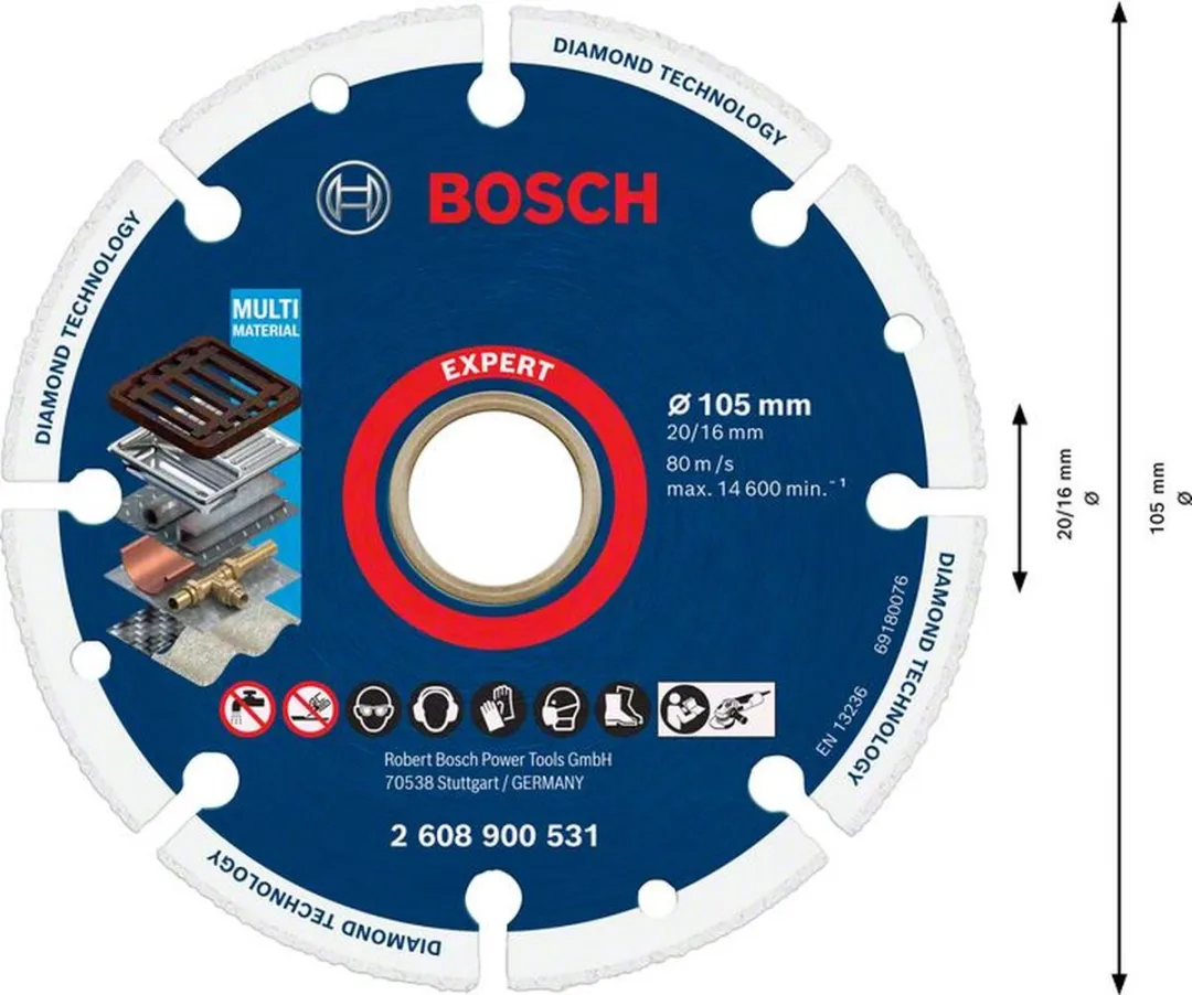 Bosch Professional Diamantmetaalschijf 105x20/16mm 2608900531