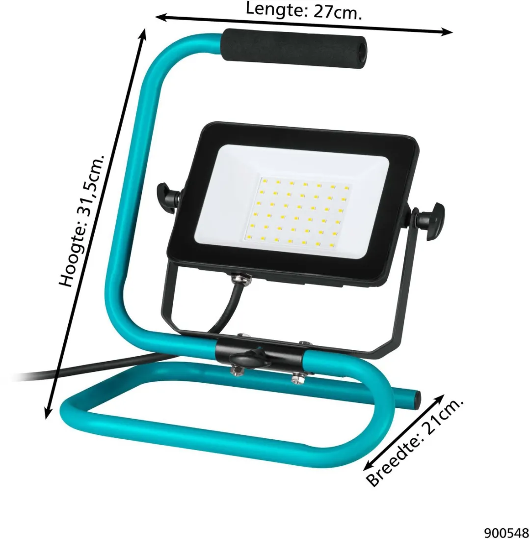 Eglo Avelar LED Werklamp 30W - Zwart/Turquoise
