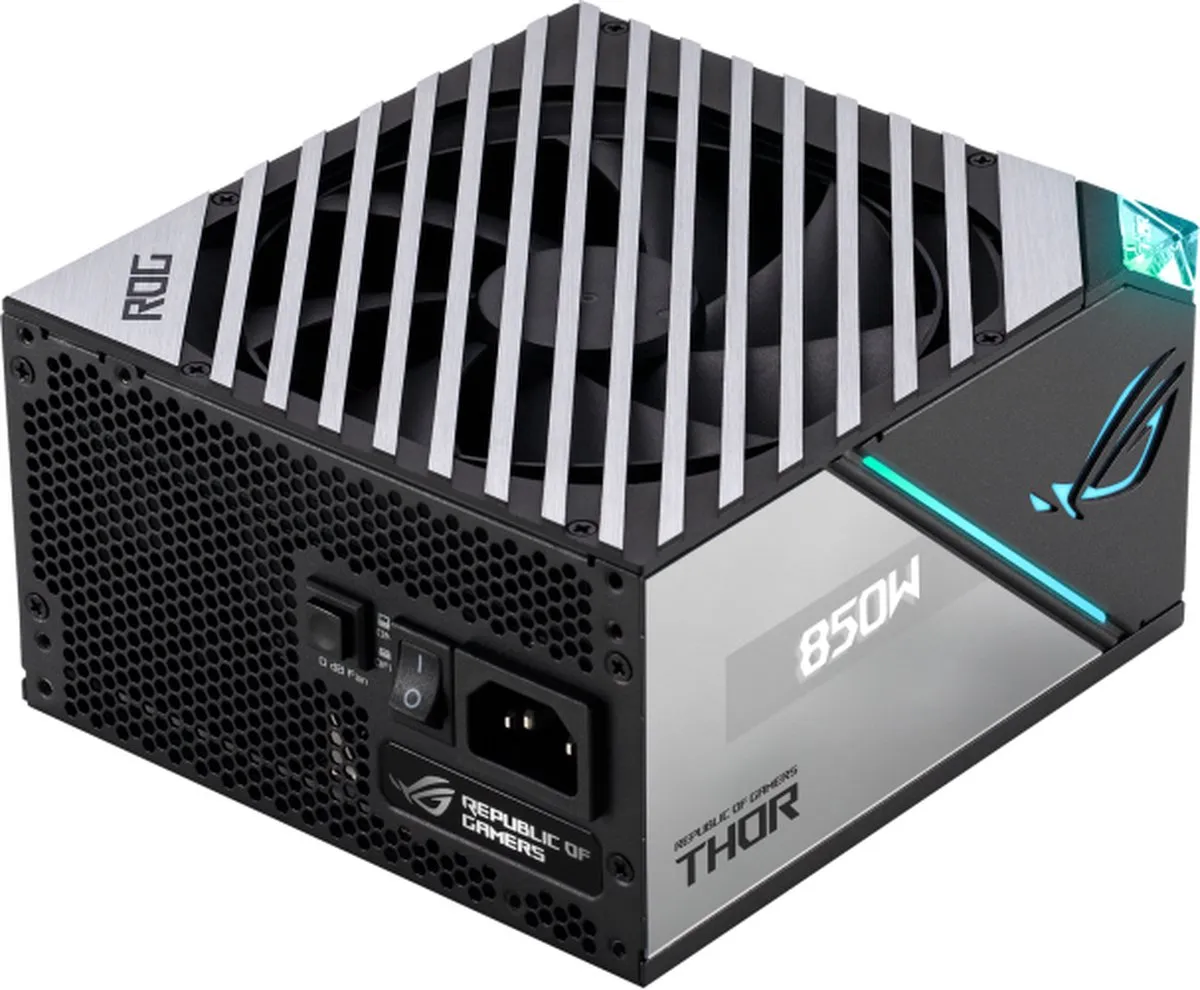 ASUS ROG THOR 850W Platinum II 90YE00L2-B0NA00 Voeding - 850W - Zwart/Blauw/Grijs