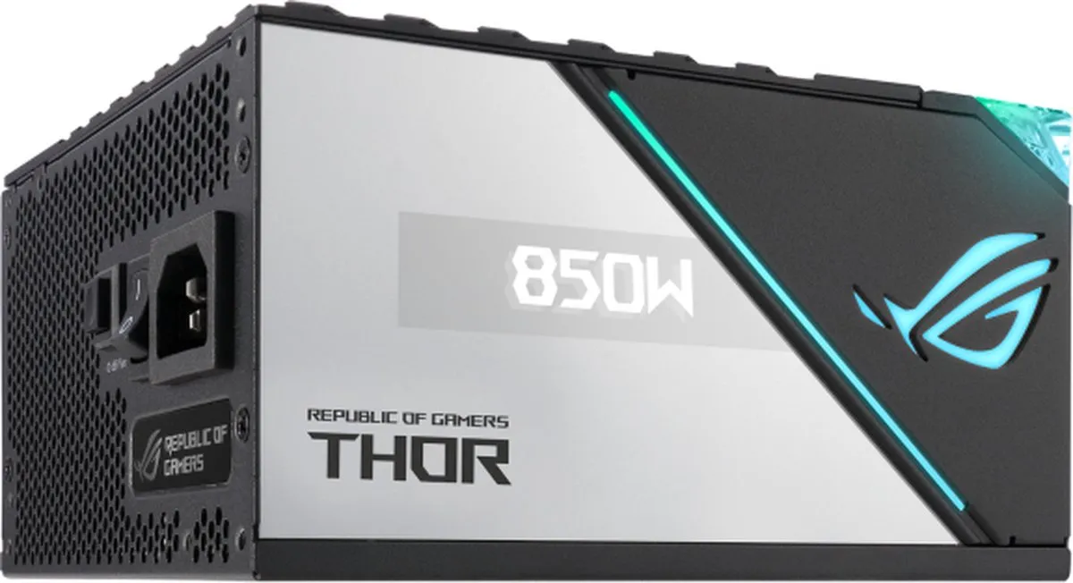 ASUS ROG THOR 850W Platinum II 90YE00L2-B0NA00 Voeding - 850W - Zwart/Blauw/Grijs