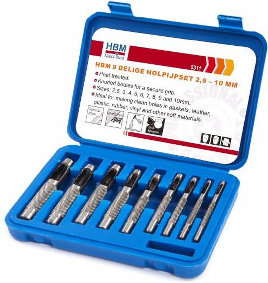 HBM 9-delige Holpijpset 2,5–10mm