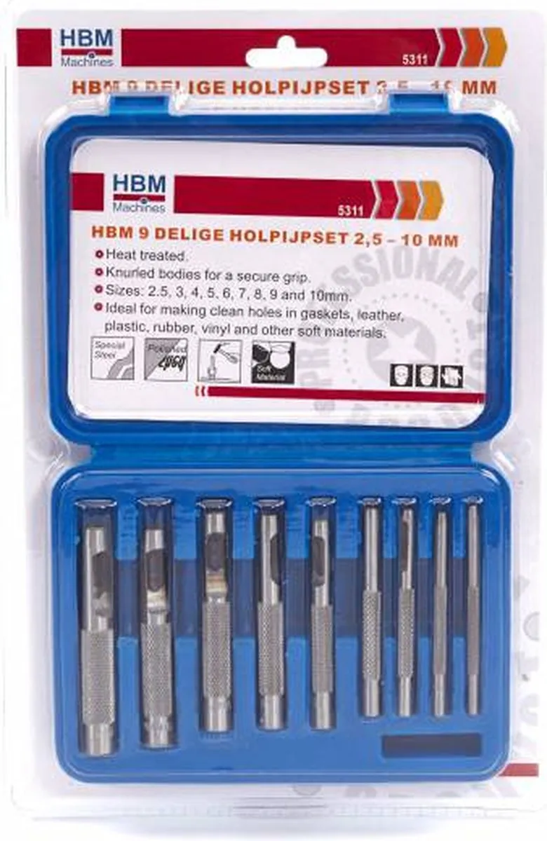 HBM 9-delige Holpijpset 2,5