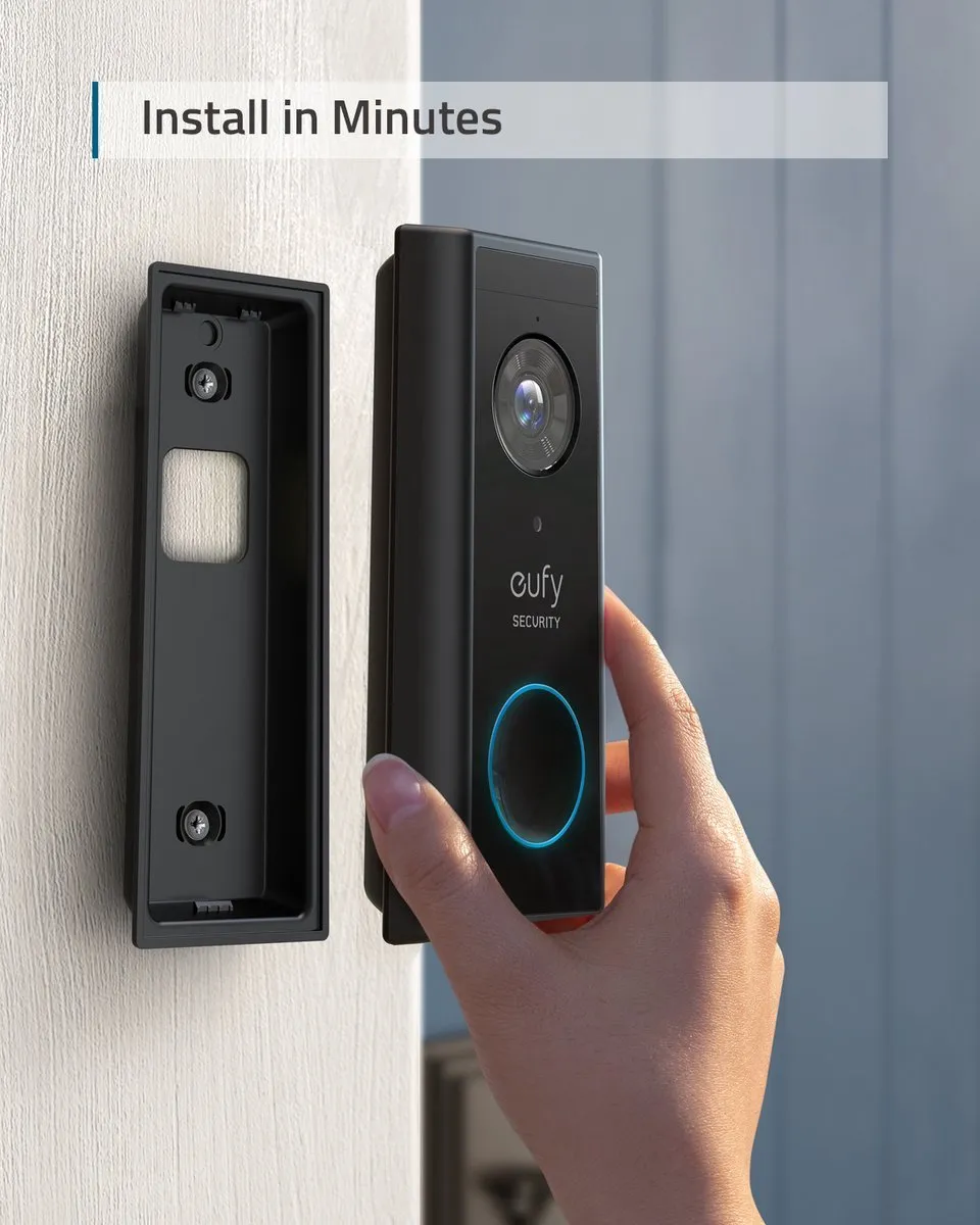 Eufy S220 2K Draadloze Video Deurbel - Bundel 2x + HomeBase 2 - Zwart