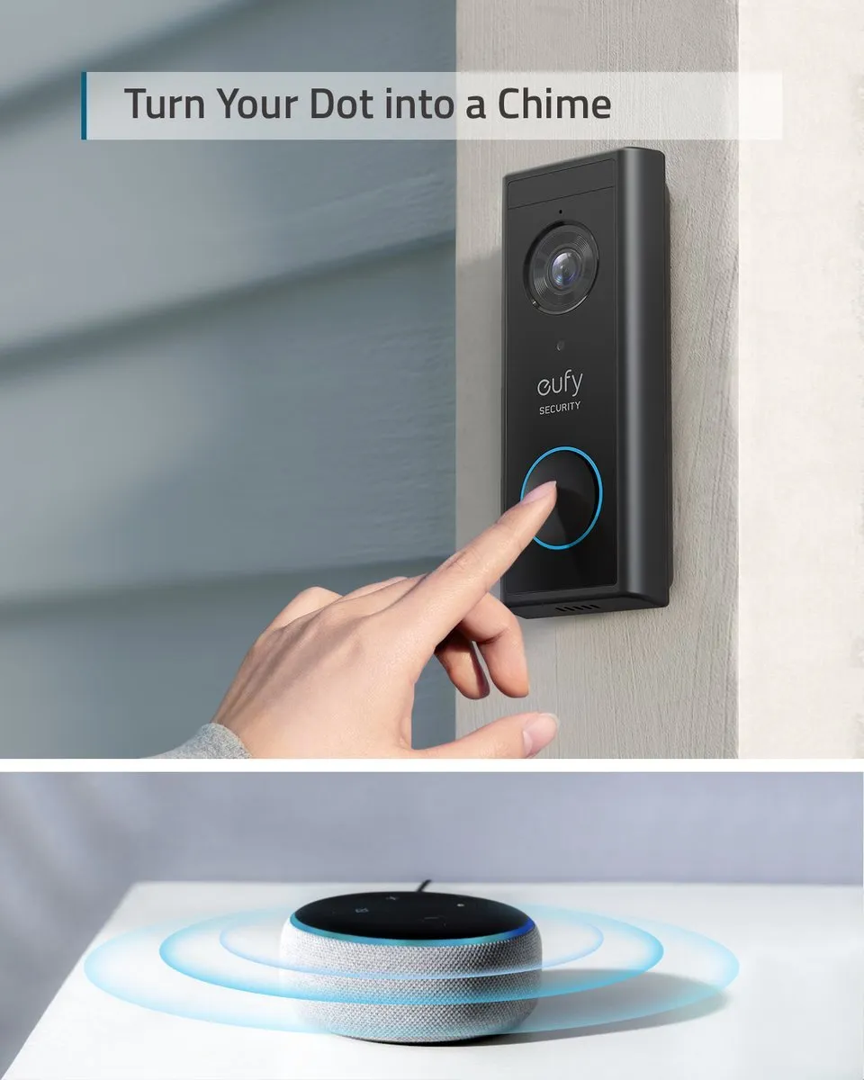 Eufy S220 2K Draadloze Video Deurbel - Bundel 2x + HomeBase 2 - Zwart