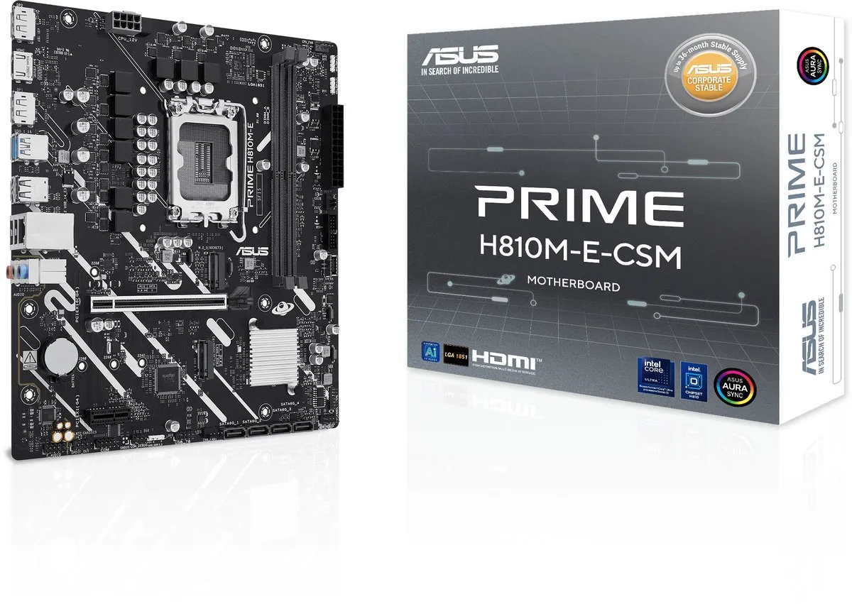 ASUS PRIME H810M-E-CSM Micro-ATX Moederbord - LGA 1851