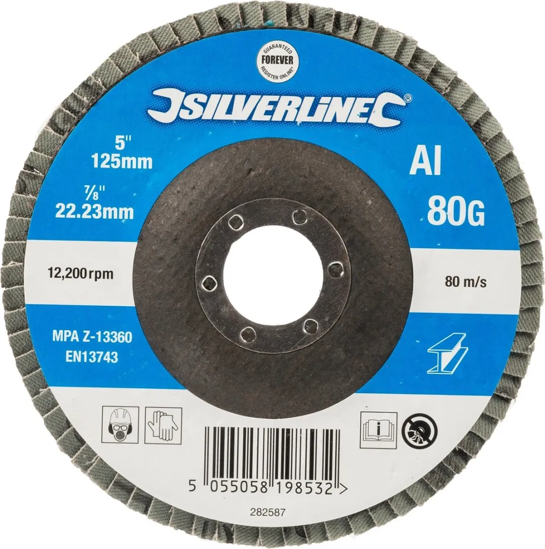 Silverline Lamellenschijf Aluminiumoxide 125mm - Korrel 80