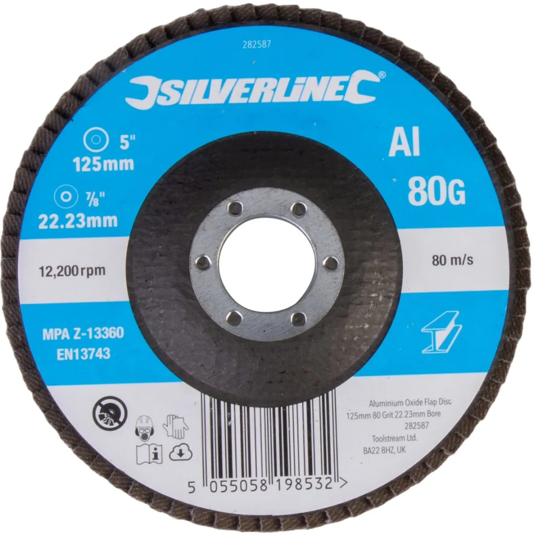 Silverline Lamellenschijf Aluminiumoxide 125mm - Korrel 80