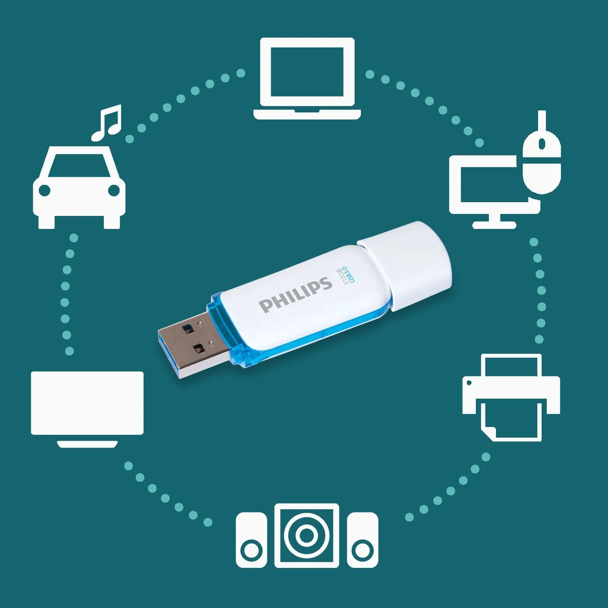 Philips FM51FD75B USB Stick 512GB - Wit