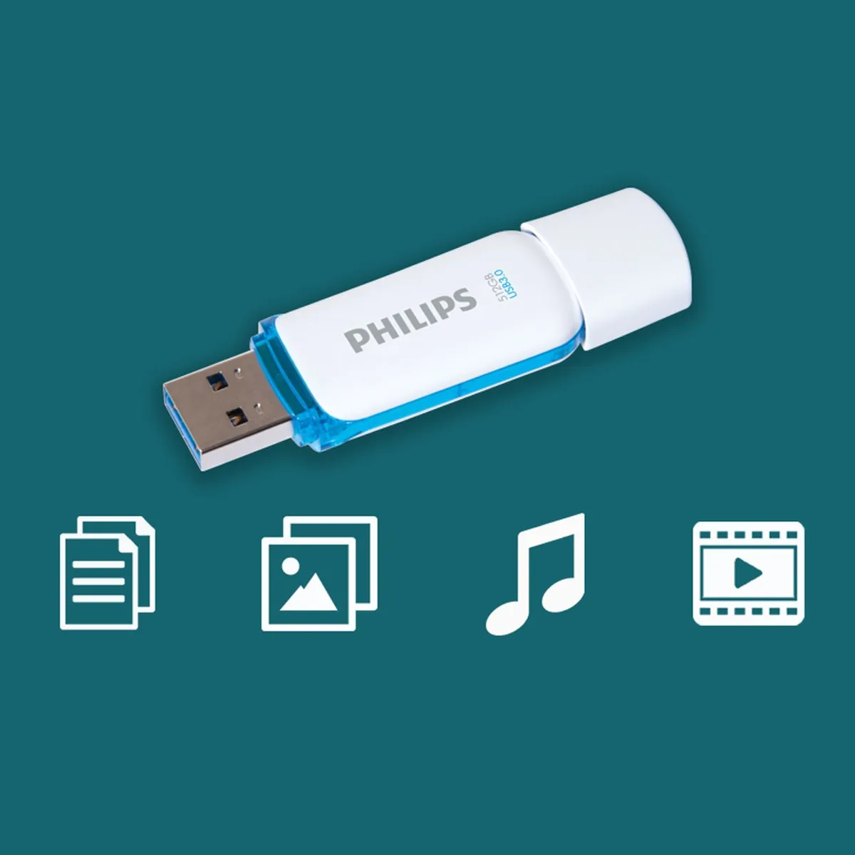Philips FM51FD75B USB Stick 512GB - Wit