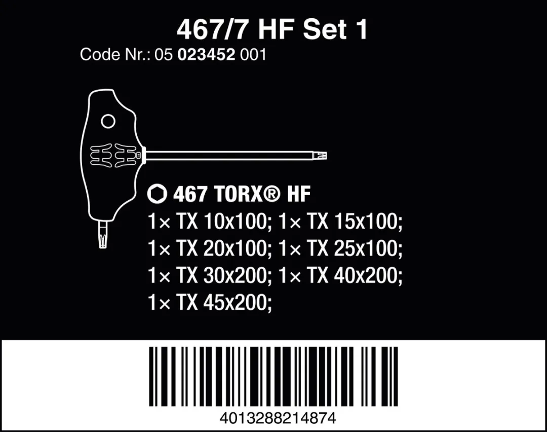 Wera 05023452001 Torx T-Greep HF Schroevendraaierset - 8-delig