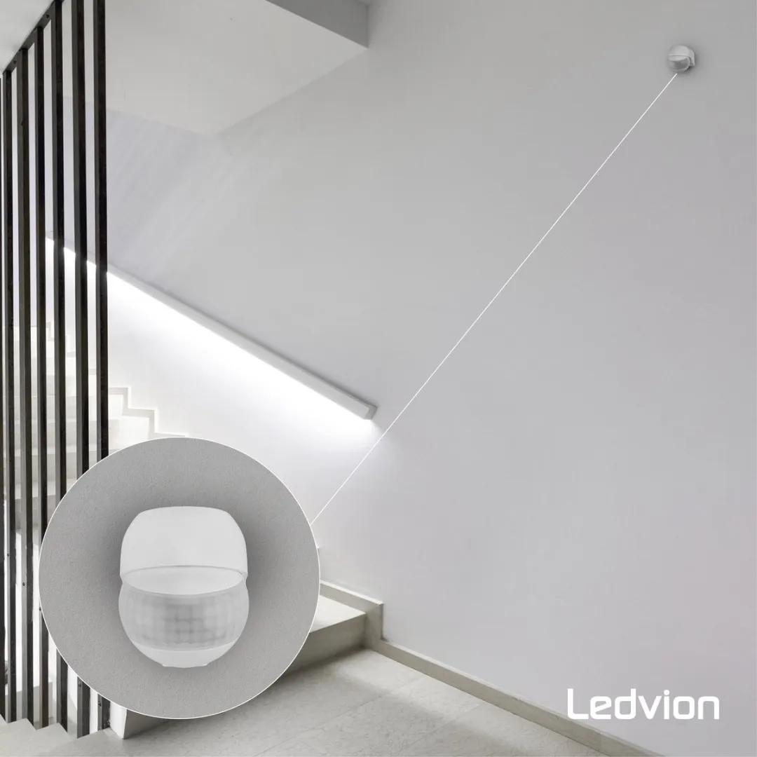 Ledvion Bewegingsmelder Wit - Opbouw - IP44 - 180° - 12m - afbeelding 6 van 6