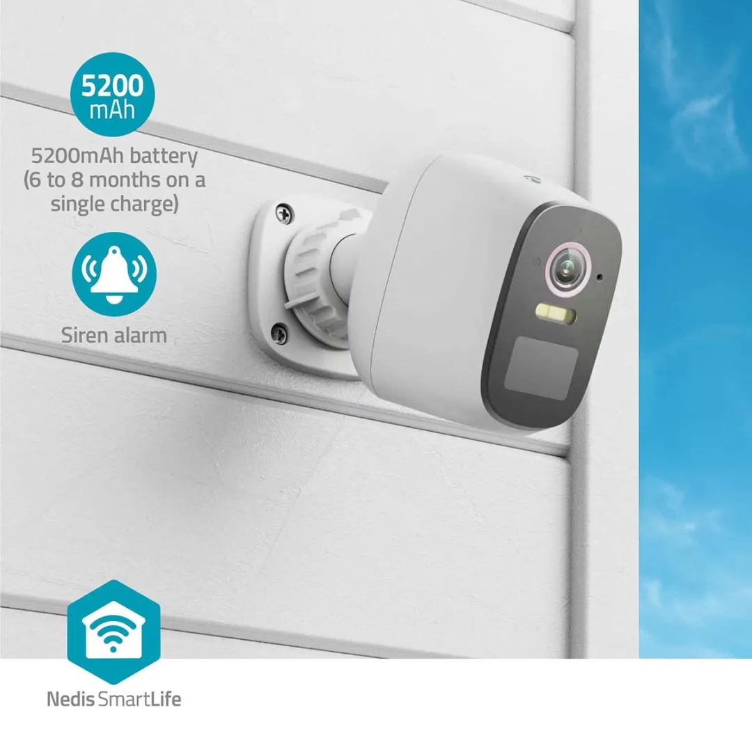 Nedis SmartLife WIFICBO32WT Beveiligingscamera Buiten 2K - Wit - afbeelding 6 van 6