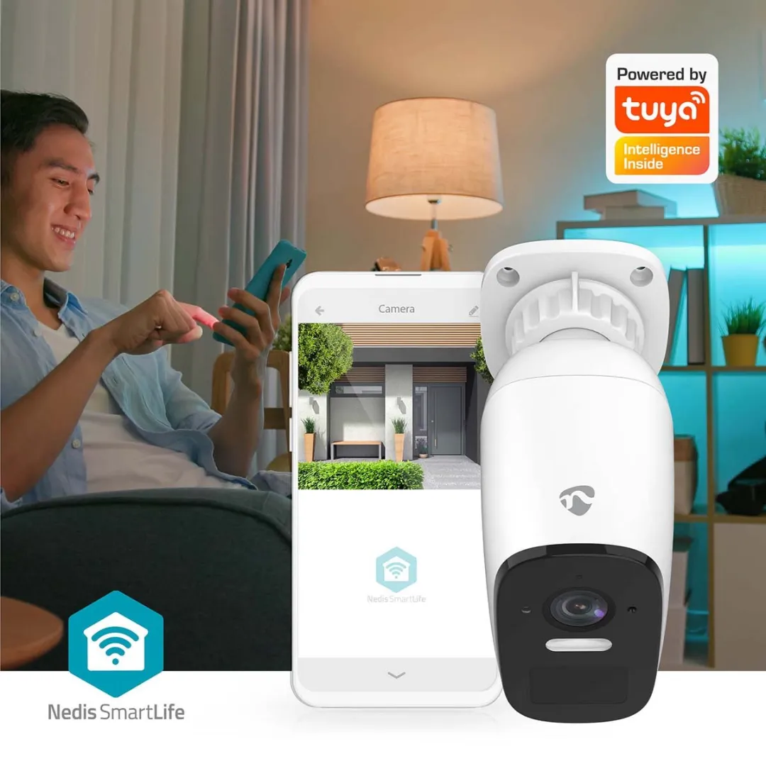 Nedis SmartLife WIFICBO32WT Beveiligingscamera Buiten 2K - Wit