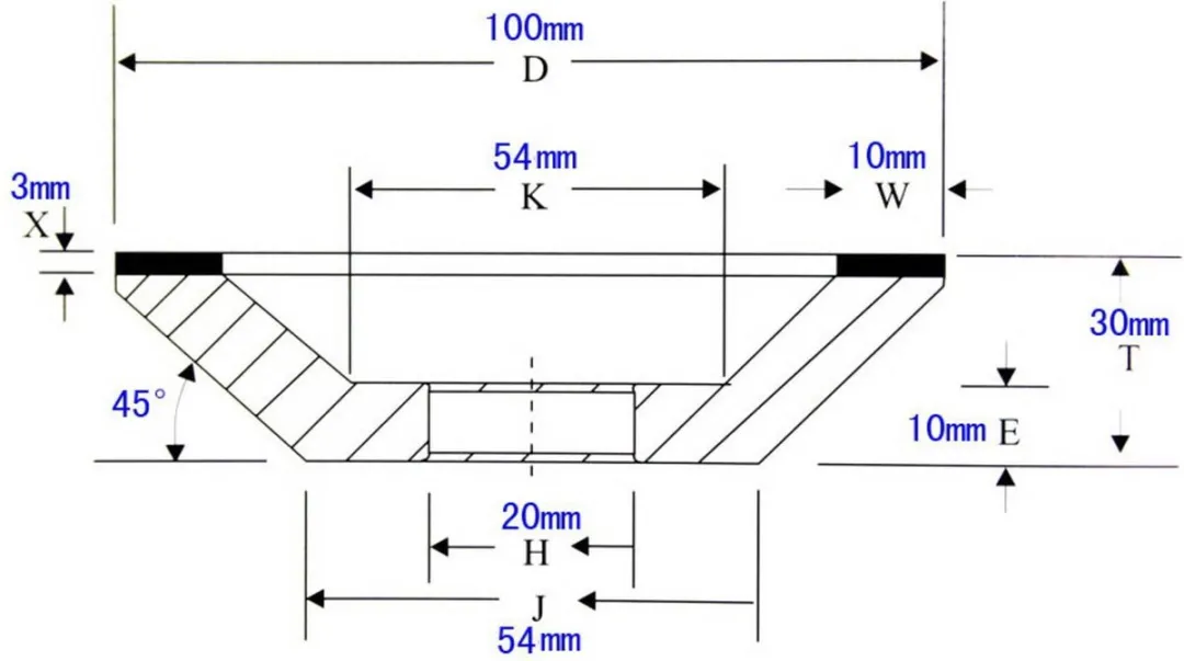 HBM Diamant Komslijpsteen Model 2 - 100mm
