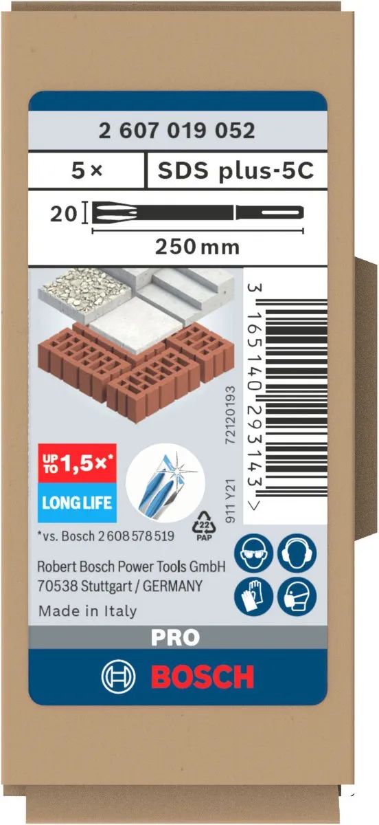 Bosch Professional SDS-Plus Plattebeitel 5 Stuks - Hout