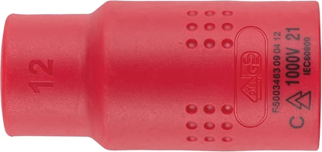 Würth VDE Dopsleutel 12mm - 1/2 inch Geïsoleerd - Rood