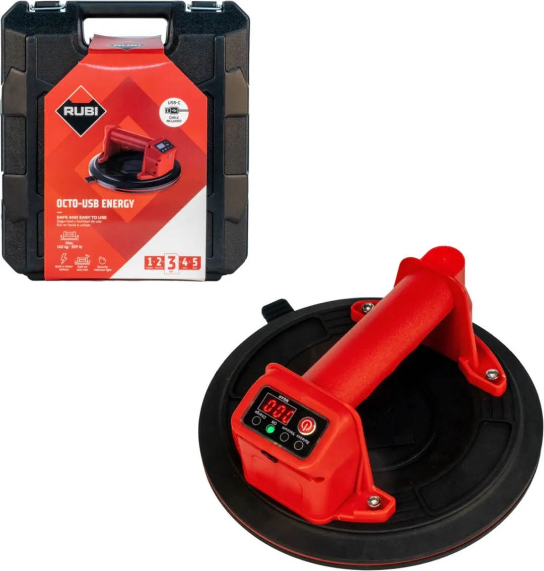 Rubi OCTO-USB ENERGY Accu Vacuümzuiger - 140 kg - Zwart/Rood