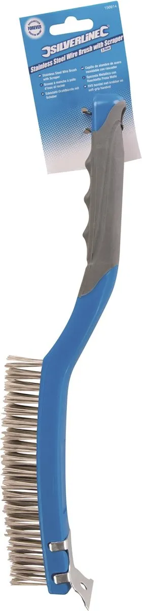 Silverline Roestvrijstalen Borstel met Krabber 3 Rijen - 350mm