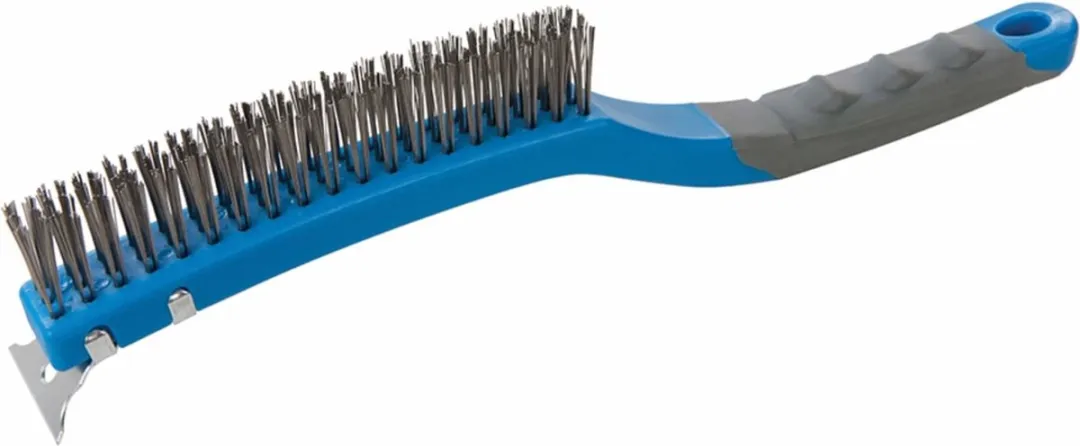 Silverline Roestvrijstalen Borstel met Krabber 3 Rijen - 350mm