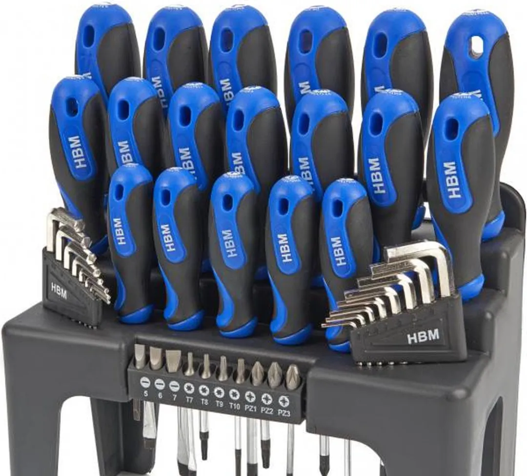 HBM Profi 44-delig Soft Grip Schroevendraaierset - Blauw/Zwart