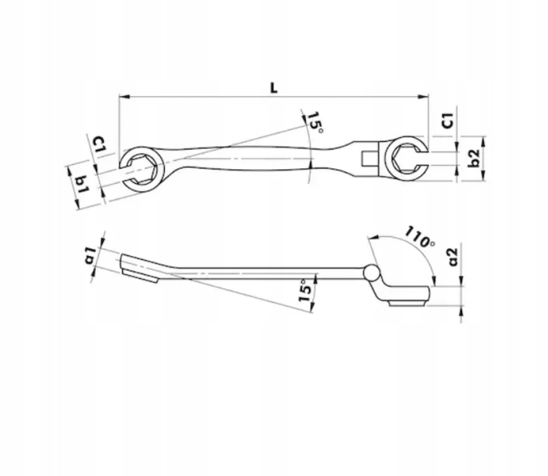 Würth Platte Ringsteeksleutel Cardan 15mm