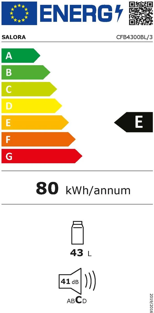 Salora CFB4300BL Mini Koelkast 43L - Zwart - afbeelding 6 van 6