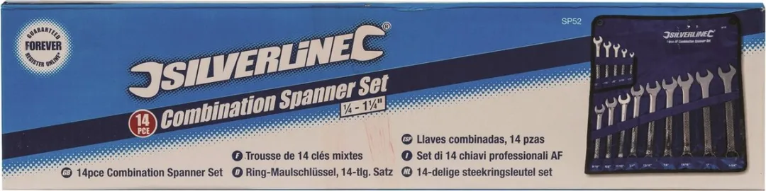 Silverline Steekringsleutelset 14-delig 1/4"-1-1/4" - Chroom-vanadium staal - afbeelding 6 van 6