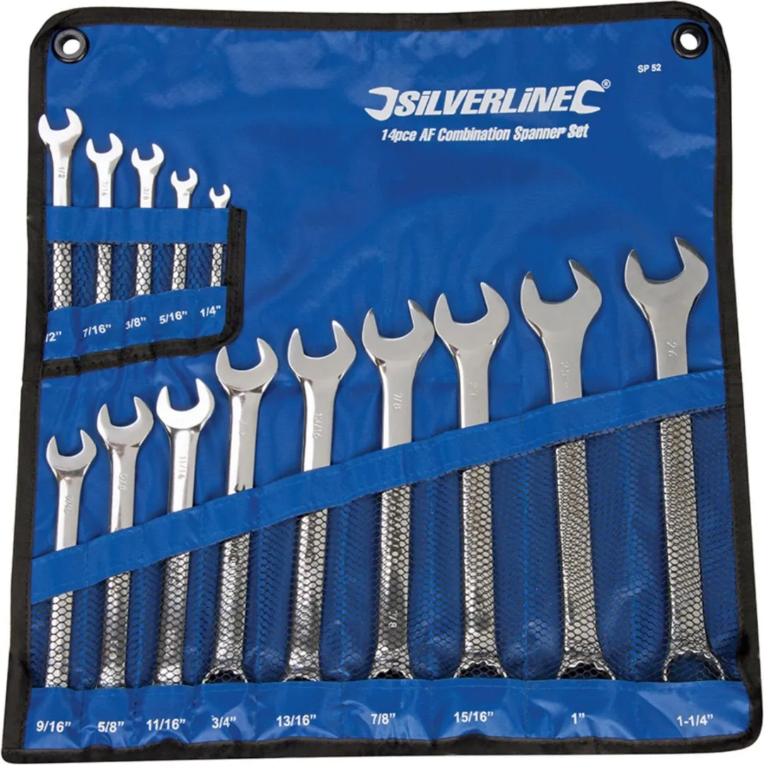 Silverline Steekringsleutelset 14-delig 1/4"-1-1/4"
