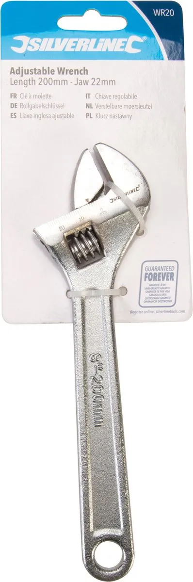 Silverline Verstelbare Moersleutel 200mm - 22mm