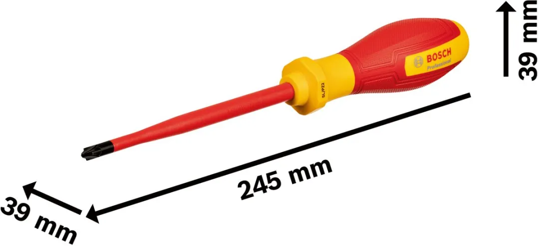 Bosch Professional VDE Schroevendraaier SL/PZ 2 - Geel/Rood